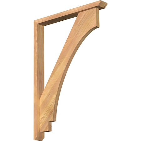 Ekena Millwork Imperial Slat Smooth Bracket w/ Offset Brace, Western Red Cedar, 3 1/2"W x 28"D x 40"H BKT0402X28X40IMP06SWR